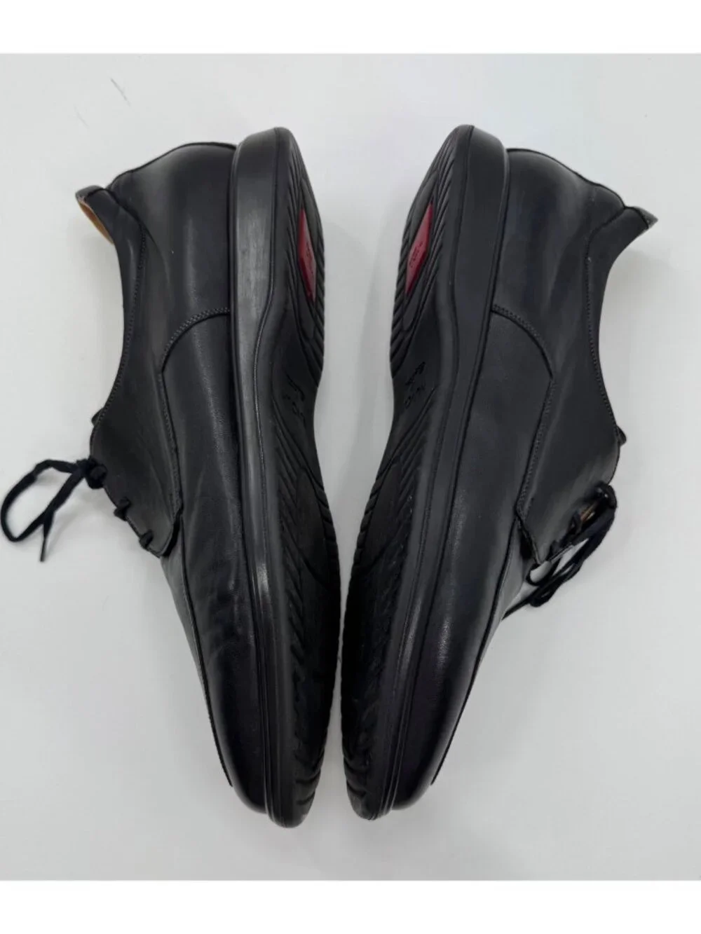 Nuvola By Santoni Mens Black Leather Lace-Up Dress Shoes Size 11 D